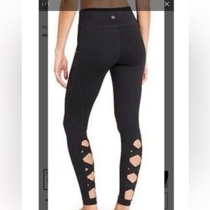 $10 clearance sale Athleta Black Criss-Cross Detailed Ankle Length Leggings S